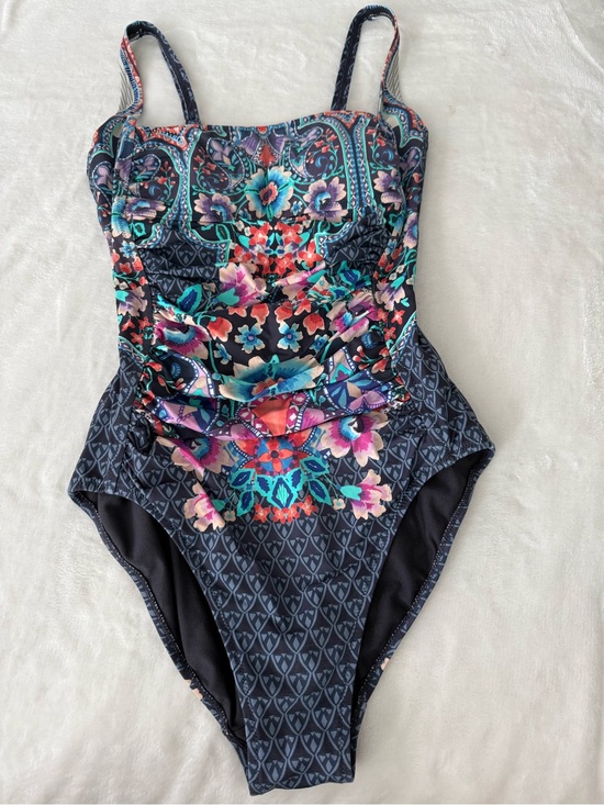 Johnny Was Other - Johnny Was Saba Bandeau One Piece Multi Swimsuit Size Small E10